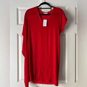 NWT Helmut  Lang red asymmetrical dress